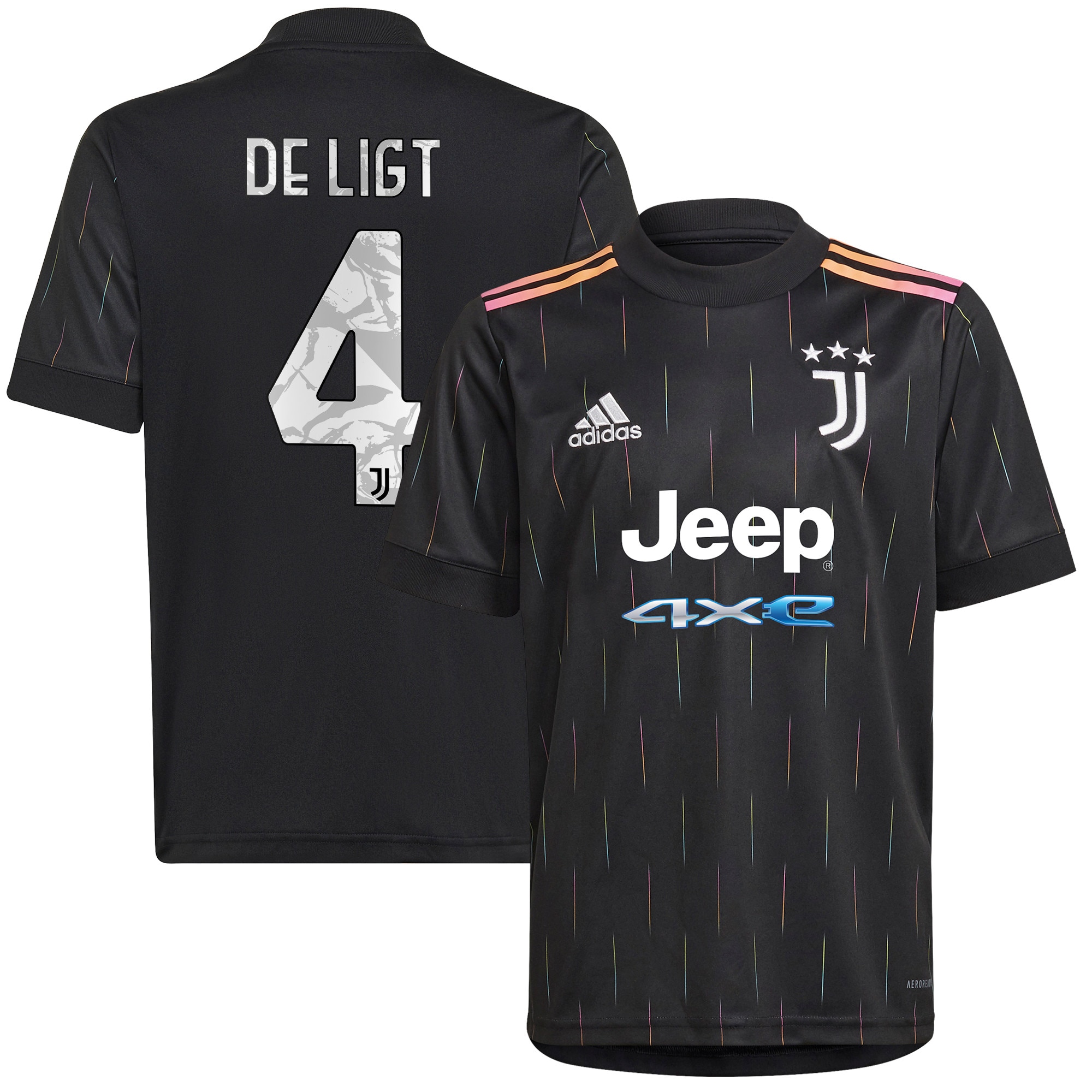 Juventus Away Shirt 2021-22 with De Ligt 4 printing