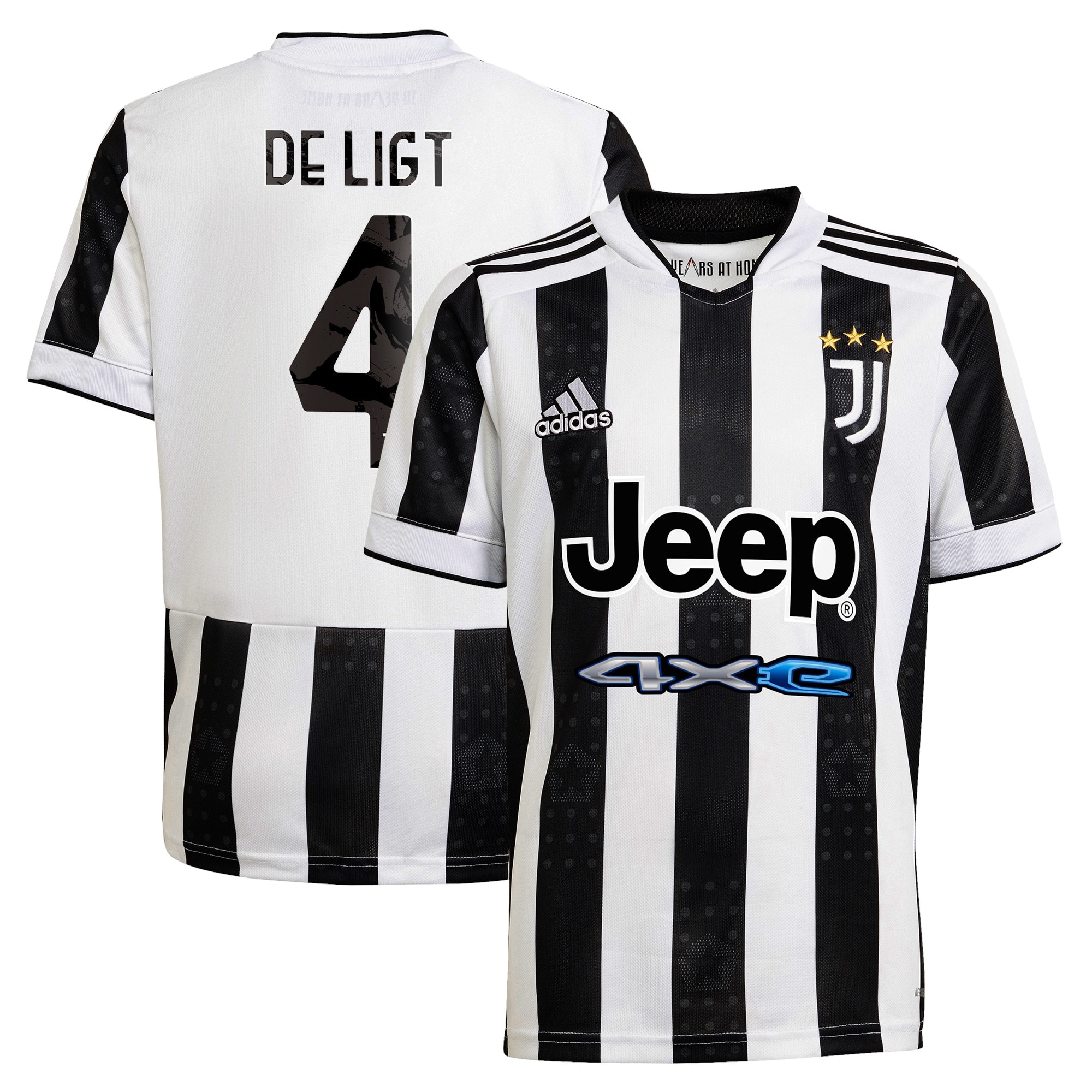 Juventus Home Shirt 2021-22 with De Ligt 4 printing