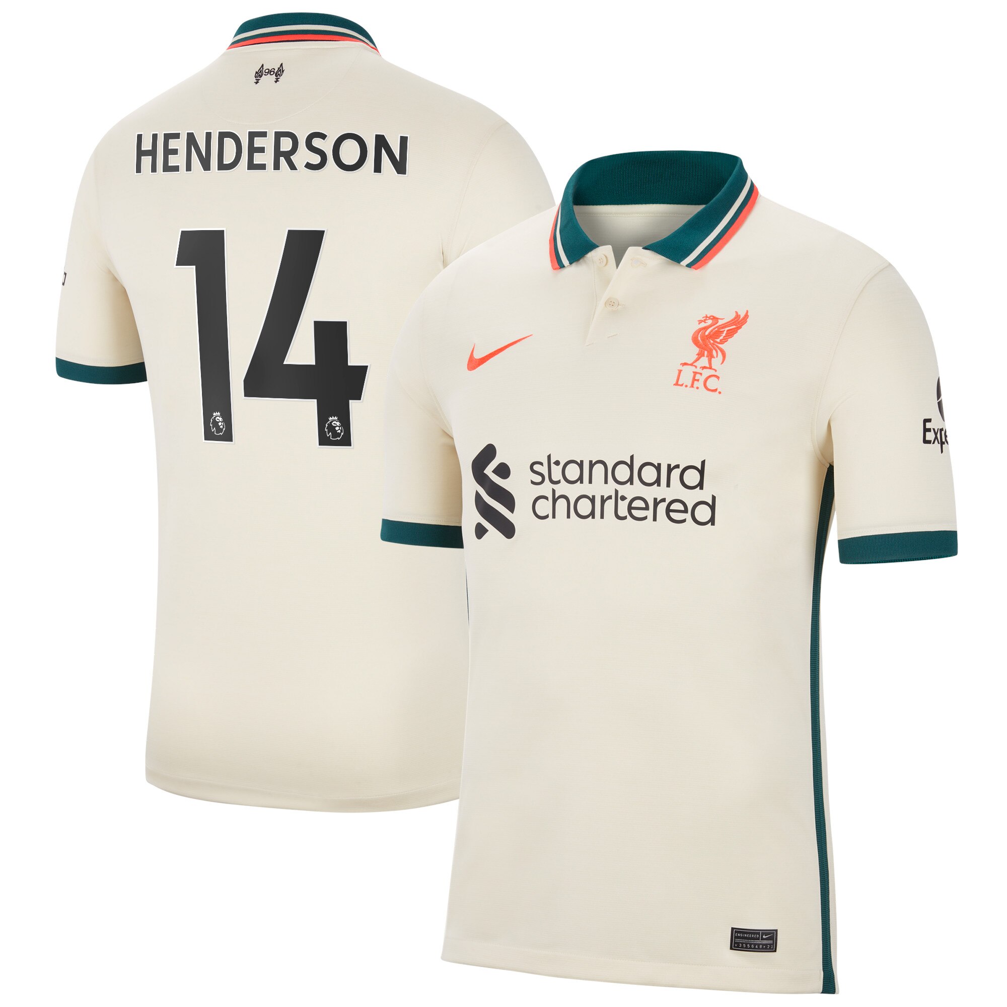 Liverpool Away Stadium Shirt 2021-22 with Henderson 14 printing