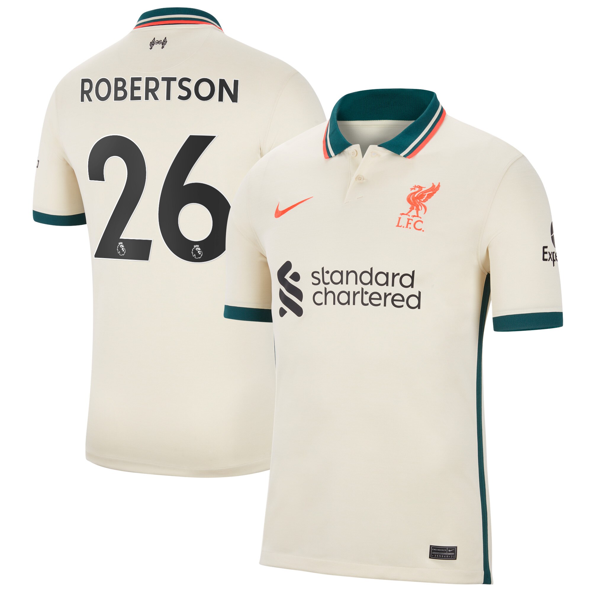 Liverpool Away Stadium Shirt 2021-22 with Robertson 26 printing