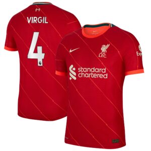 Liverpool Home Vapor Match Shirt 2021-22 with Virgil 4 printing