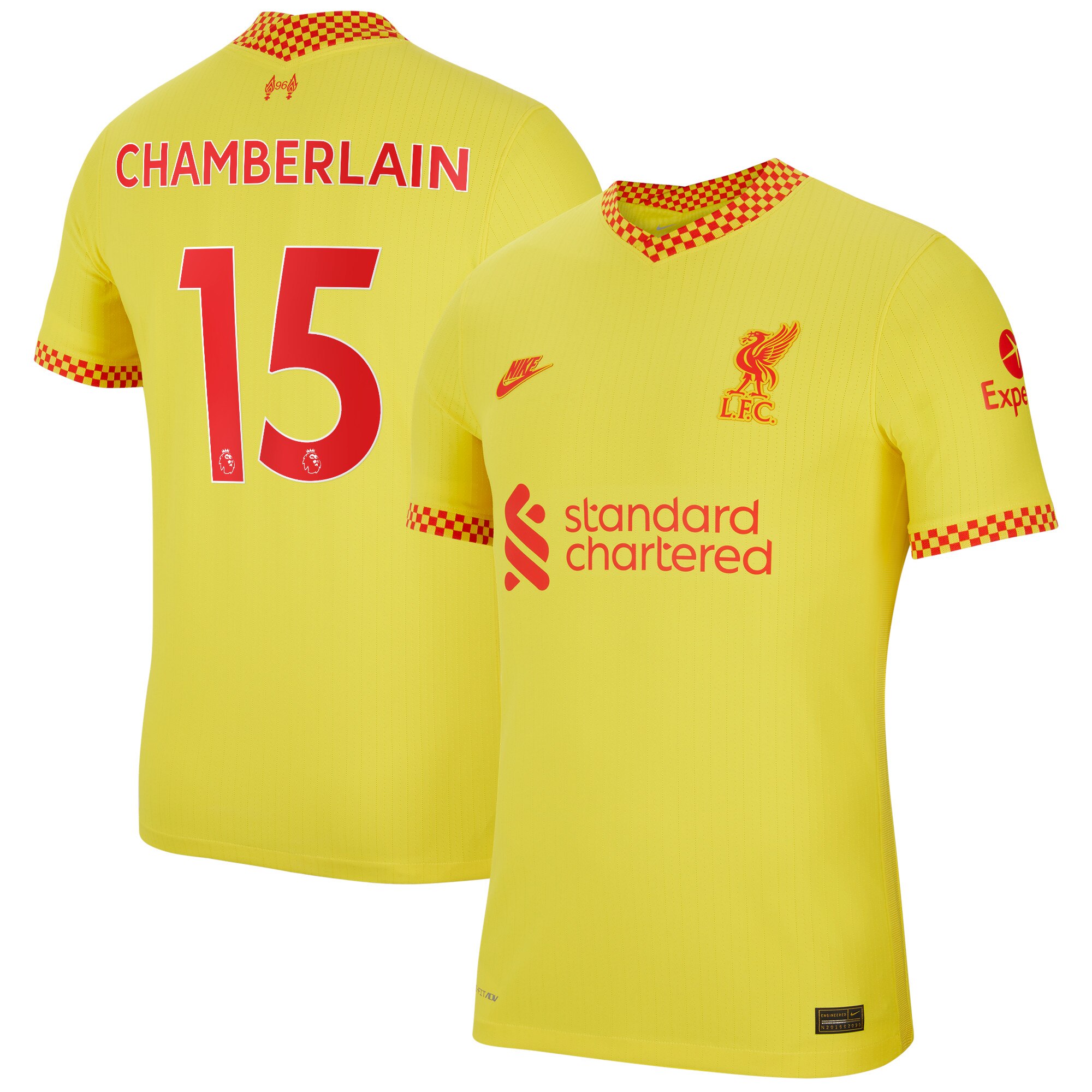 Liverpool Third Vapor Match Shirt 2021-22 with Chamberlain 15 printing