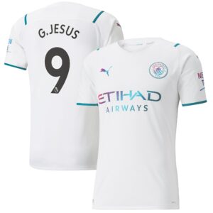 Manchester City Authentic Away Shirt 2021-22 with G.Jesus 9 printing