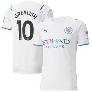 Manchester City Authentic Away Shirt 2021-22 with Grealish 10 printing