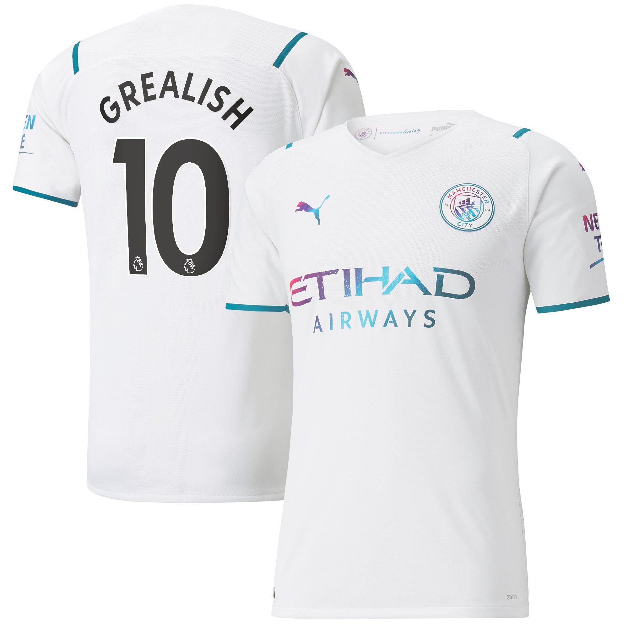 Manchester City Authentic Away Shirt 2021-22 with Grealish 10 printing