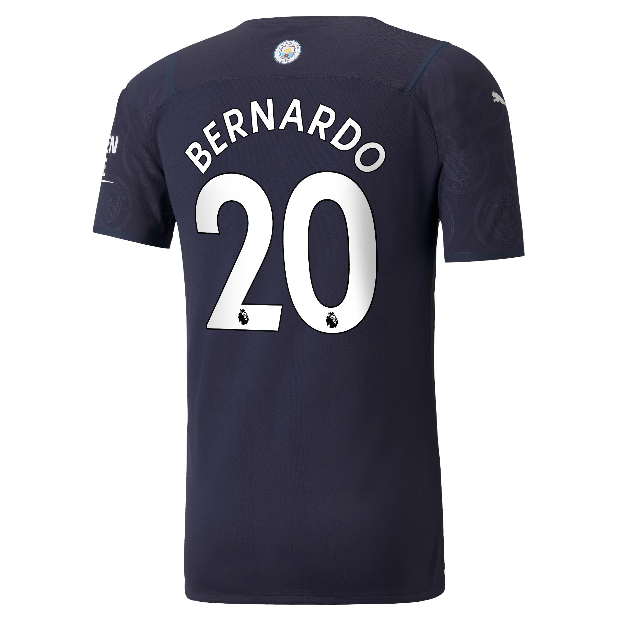 Manchester City Authentic Third Shirt 2021-22 with Bernardo 20 printing