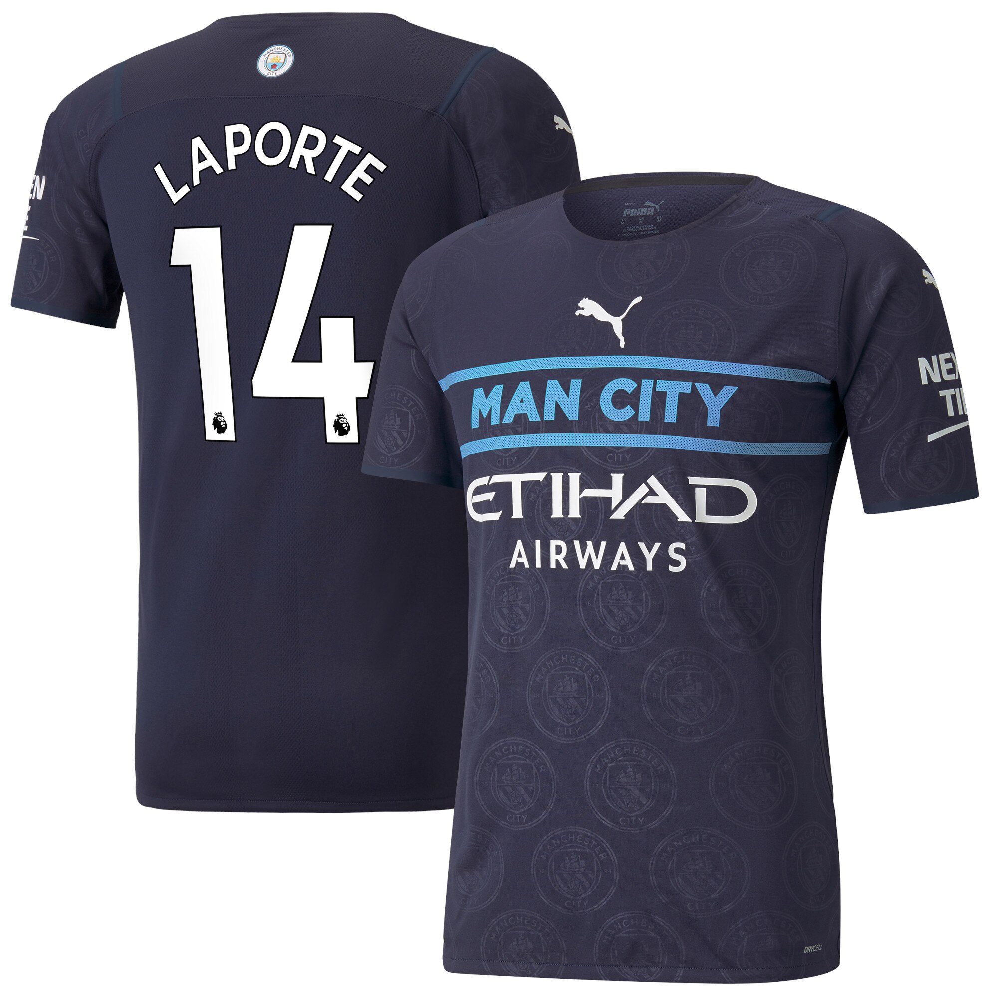 Manchester City Authentic Third Shirt 2021-22 with Laporte 14 printing