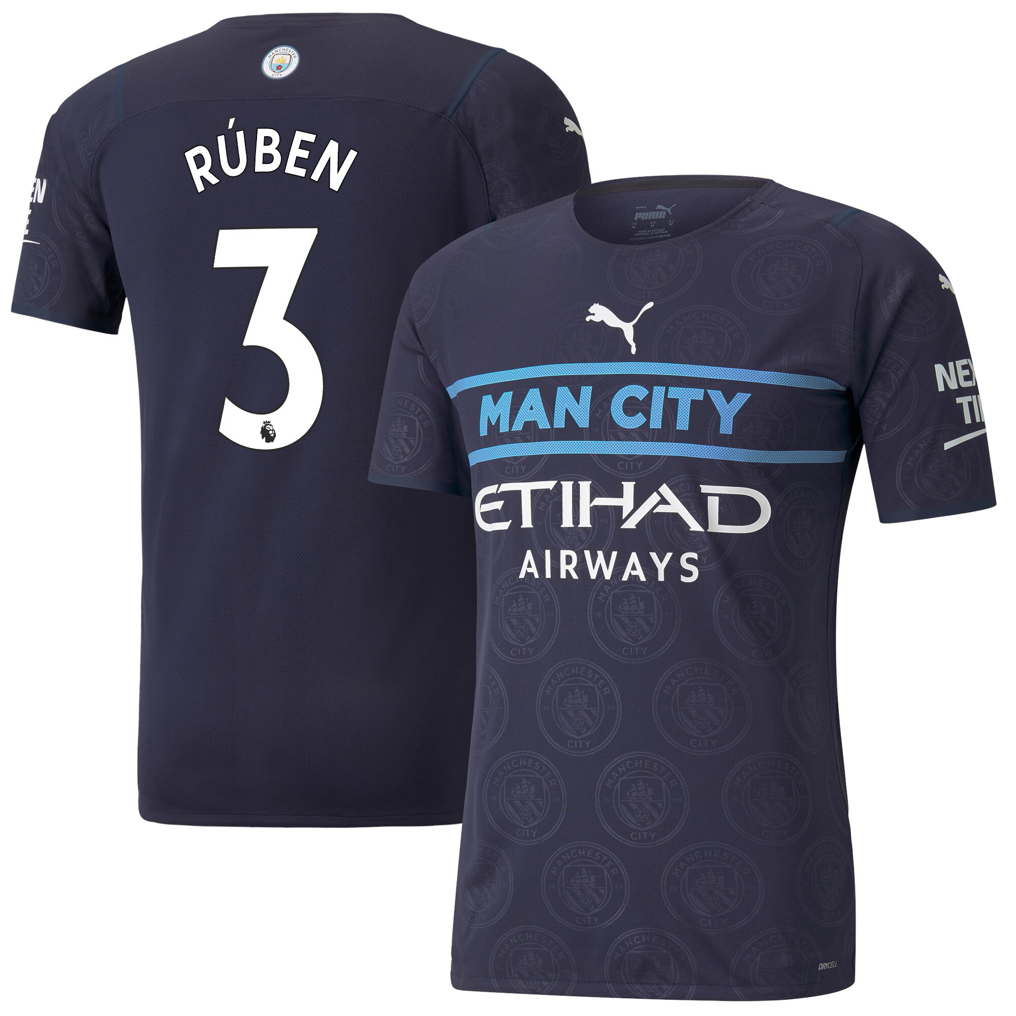 Manchester City Authentic Third Shirt 2021-22 with Rúben 3 printing