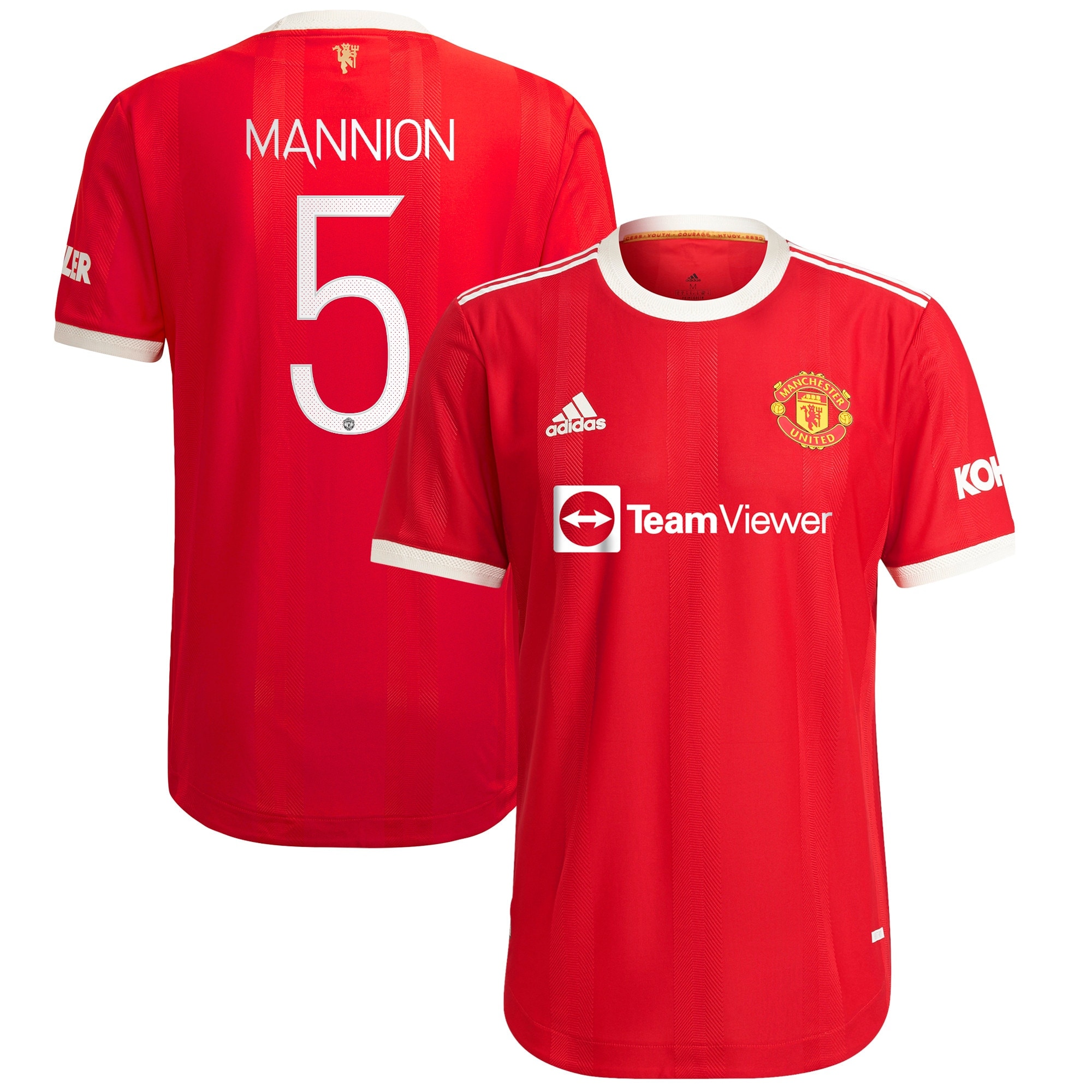 Manchester United Cup Home Authentic Shirt 2021-22 with Mannion 5 printing