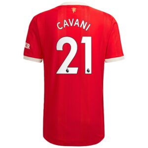 Manchester United Home Authentic Shirt 2021-22 with Cavani 21 printing