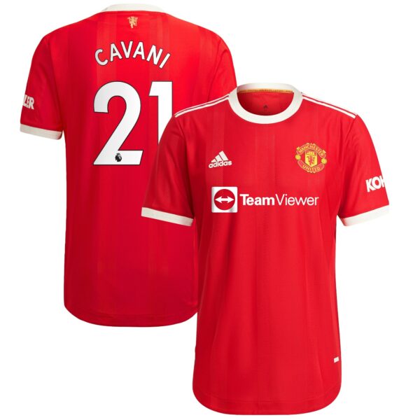 Manchester United Home Authentic Shirt 2021-22 with Cavani 21 printing