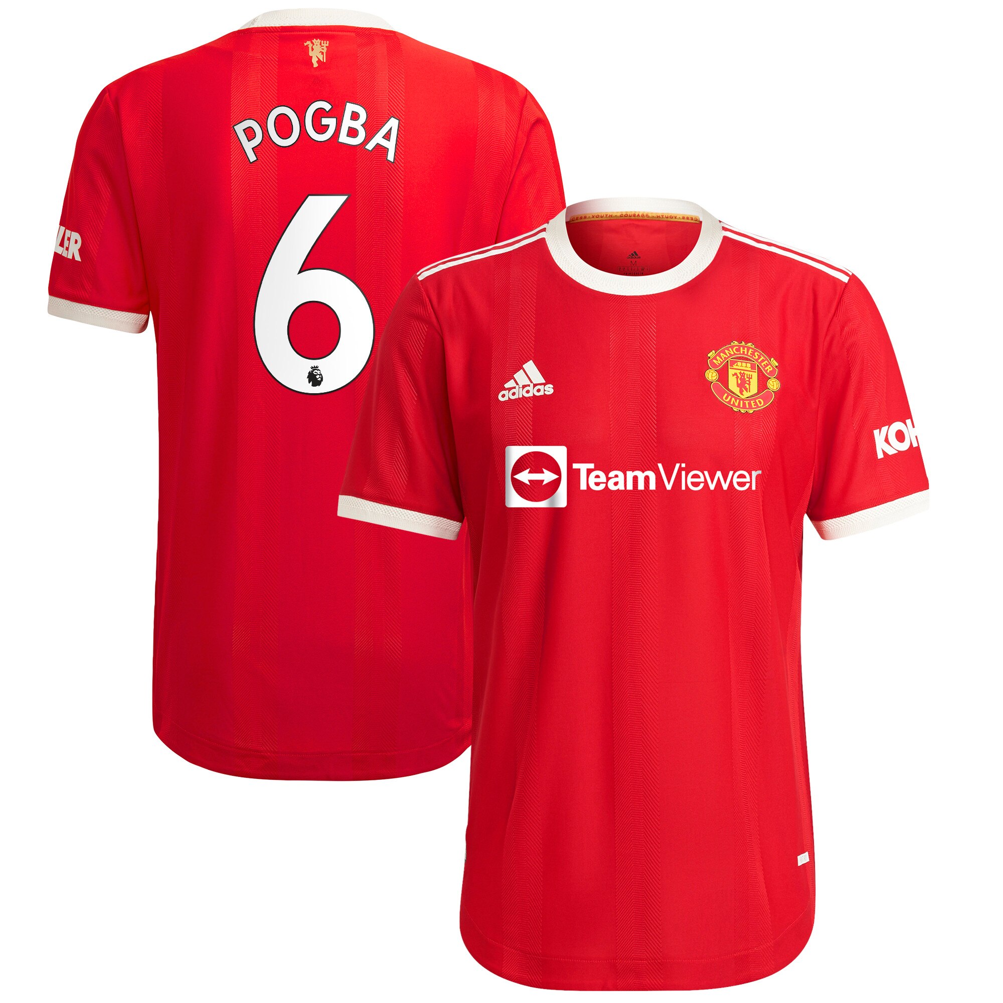 Manchester United Home Authentic Shirt 2021-22 with Pogba 6 printing