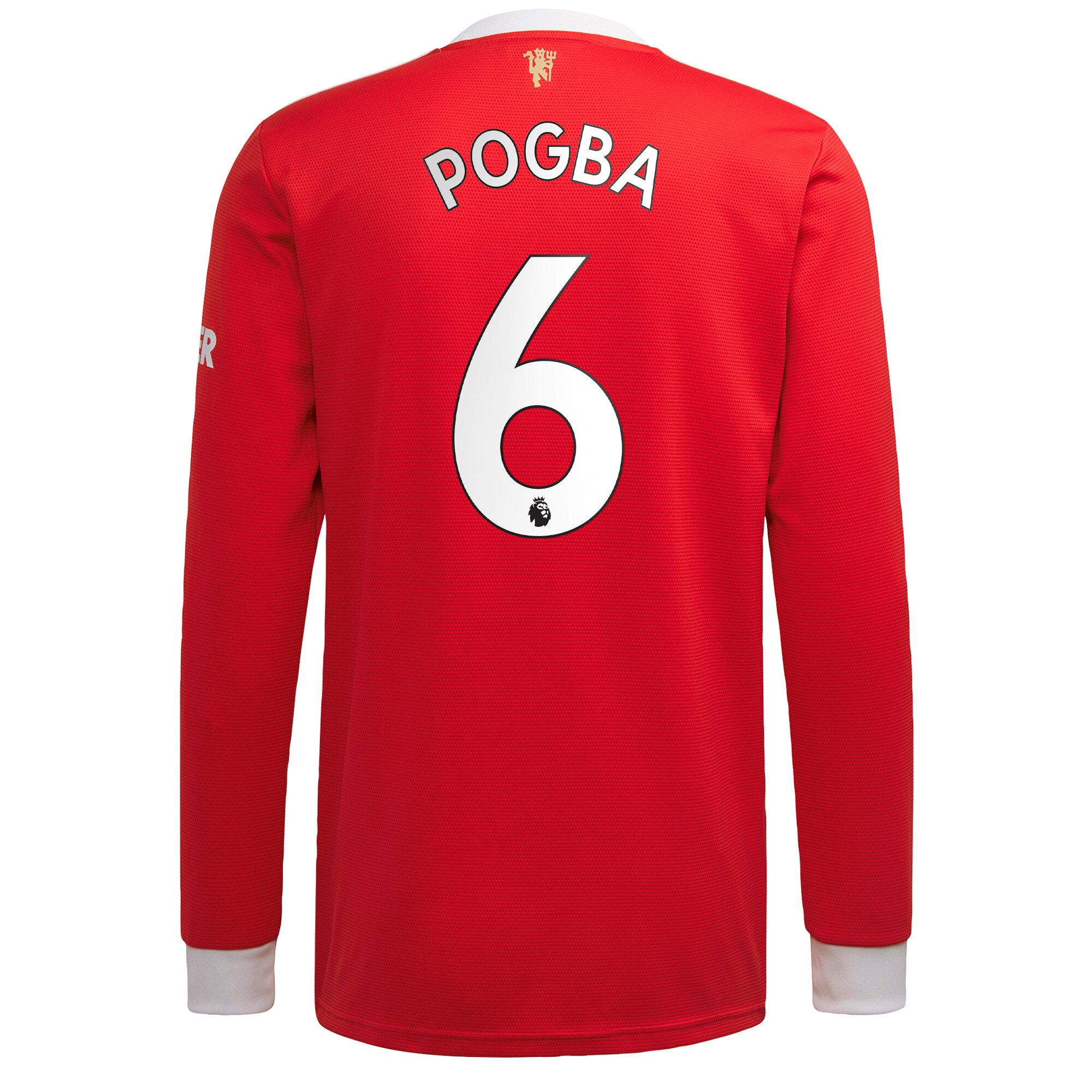 Manchester United Home Shirt 2021-22-Long Sleeve with Pogba 6 printing