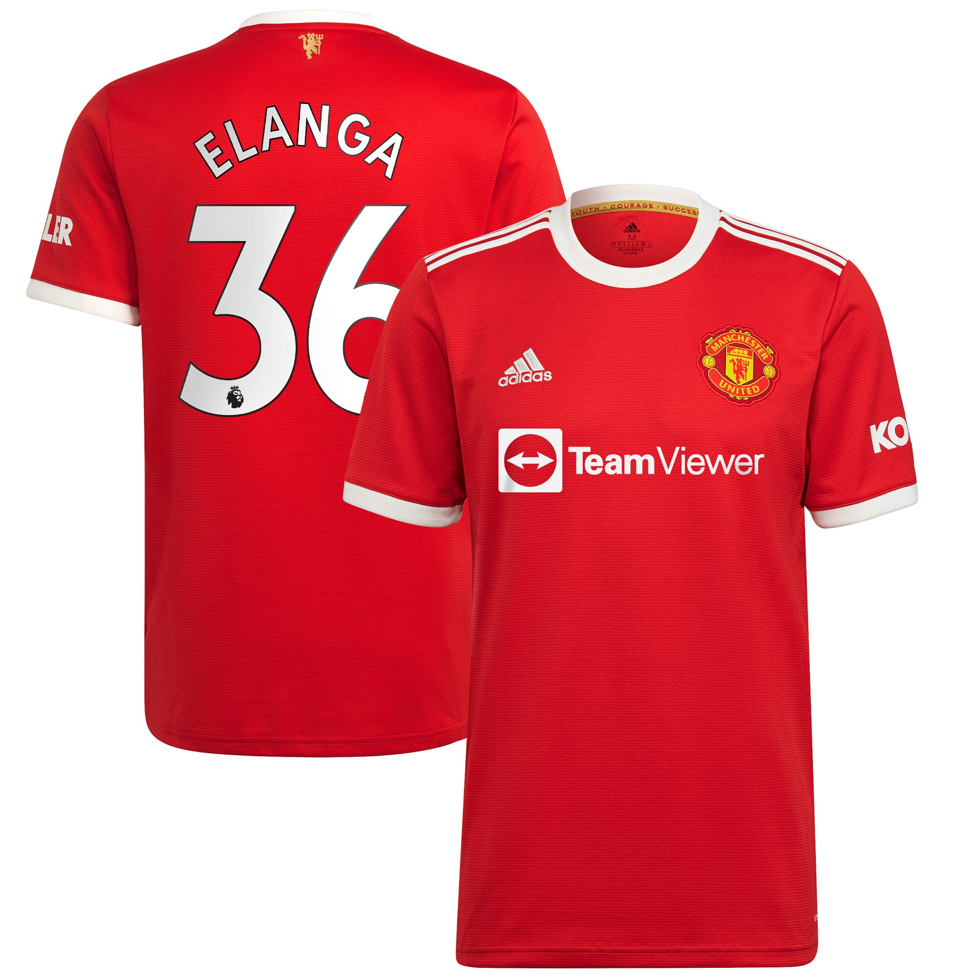 Manchester United Home Shirt 2021-22 with Elanga 36 printing