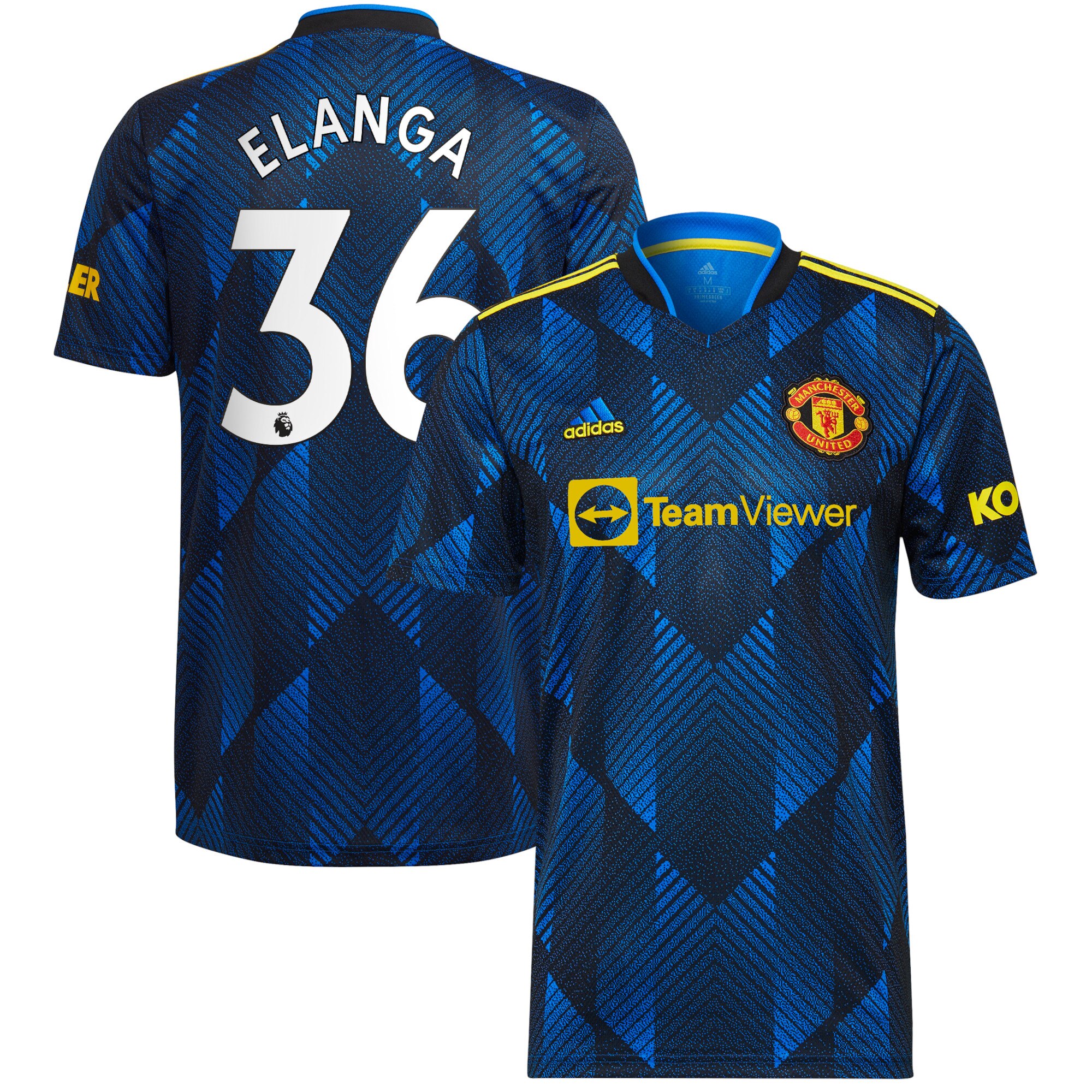 Manchester United Third Shirt 2021-22 with Elanga 36 printing