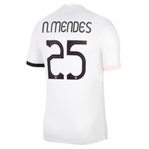 Paris Saint-Germain Cup Away Stadium Shirt 2021-22 with N.Mendes 25 printing