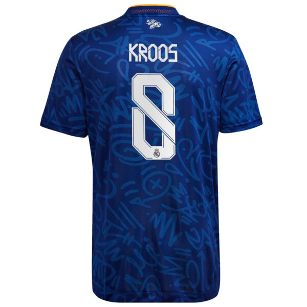 Real Madrid Away Authentic Shirt 2021-22 with Kroos 8 printing