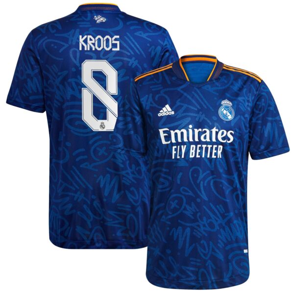 Real Madrid Away Authentic Shirt 2021-22 with Kroos 8 printing