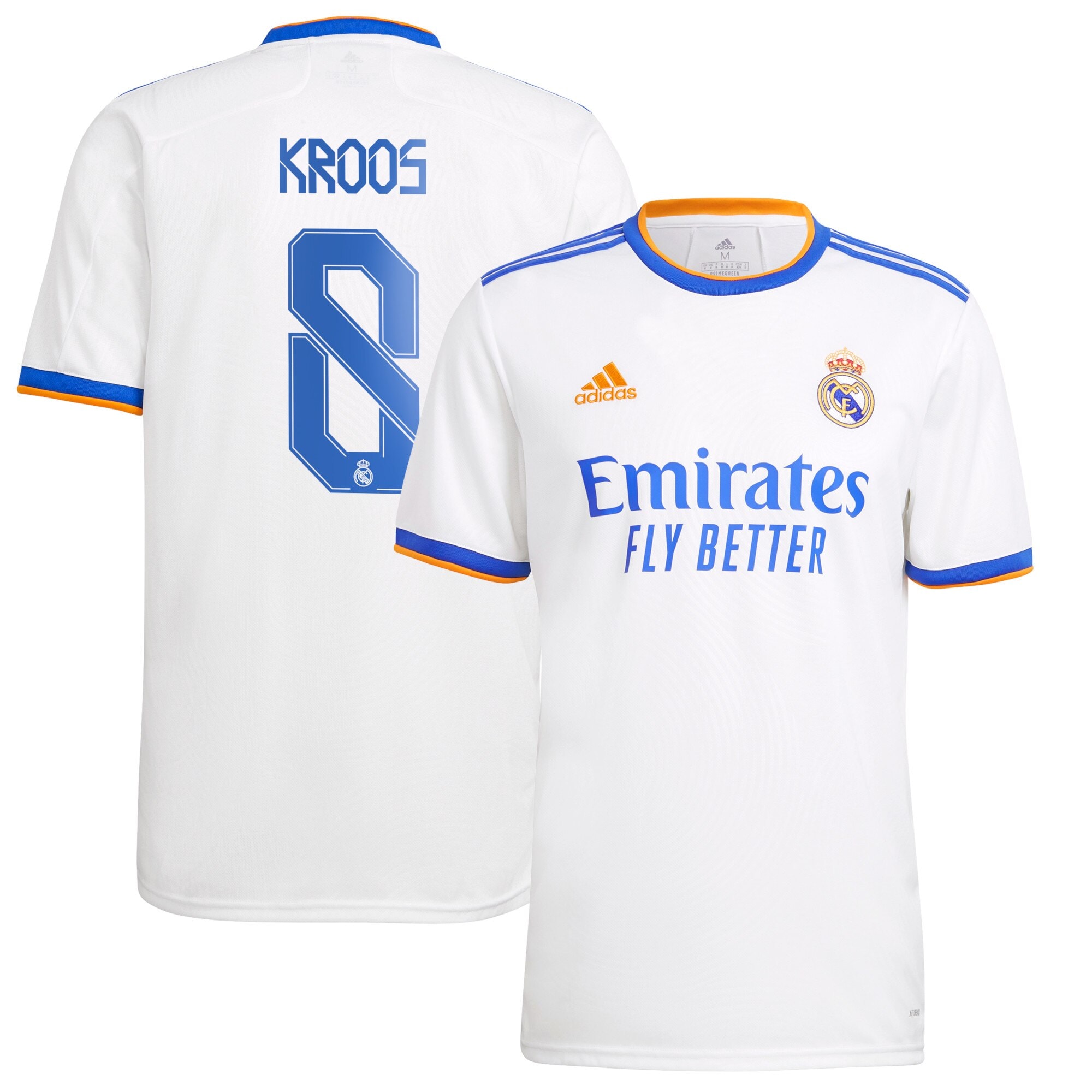 Real Madrid Home Shirt 2021-22 with Kroos 8 printing