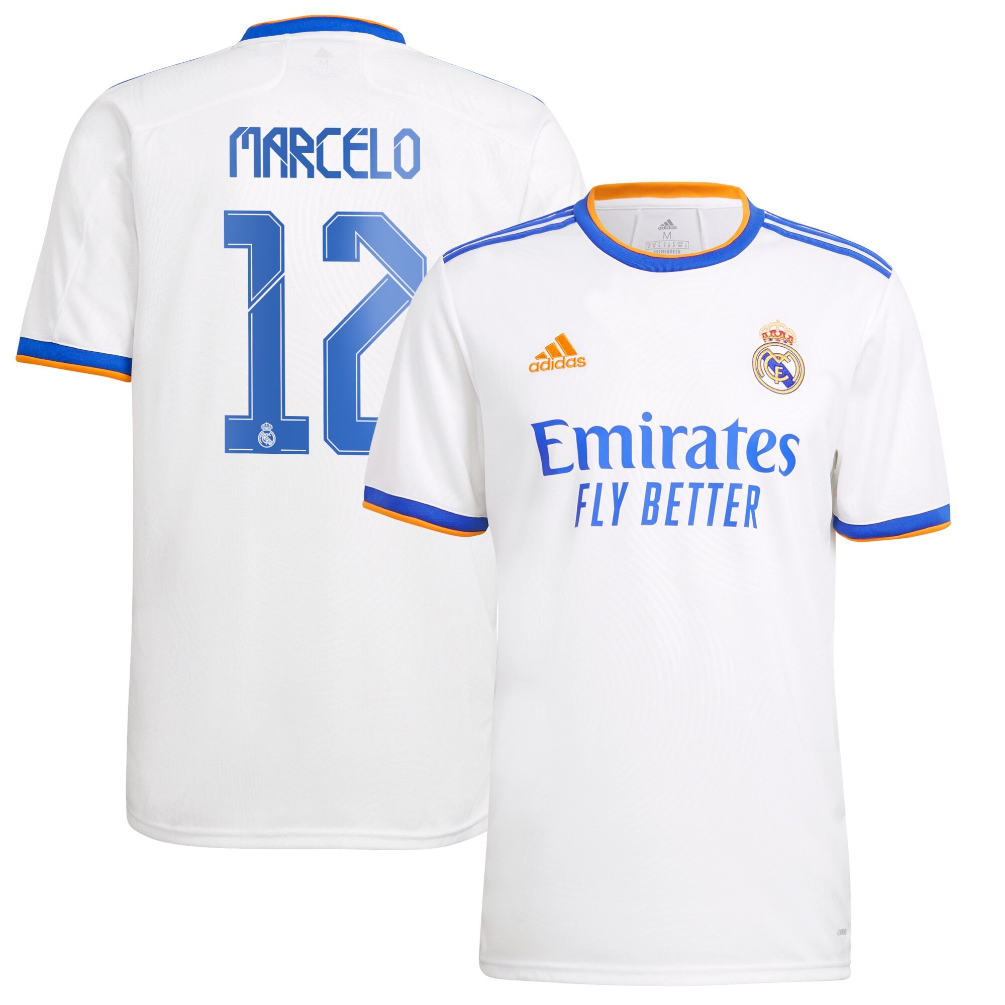 Real Madrid Home Shirt 2021-22 with Marcelo 12 printing