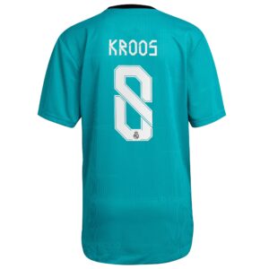 Real Madrid Third Authentic Shirt 2021-22 with Kroos 8 printing