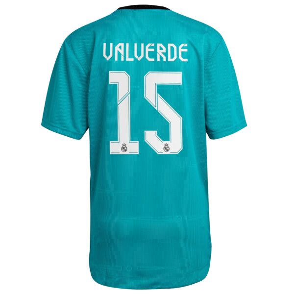 Real Madrid Third Authentic Shirt 2021-22 with Valverde 15 printing