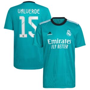 Real Madrid Third Shirt 2021-22 with Valverde 15 printing