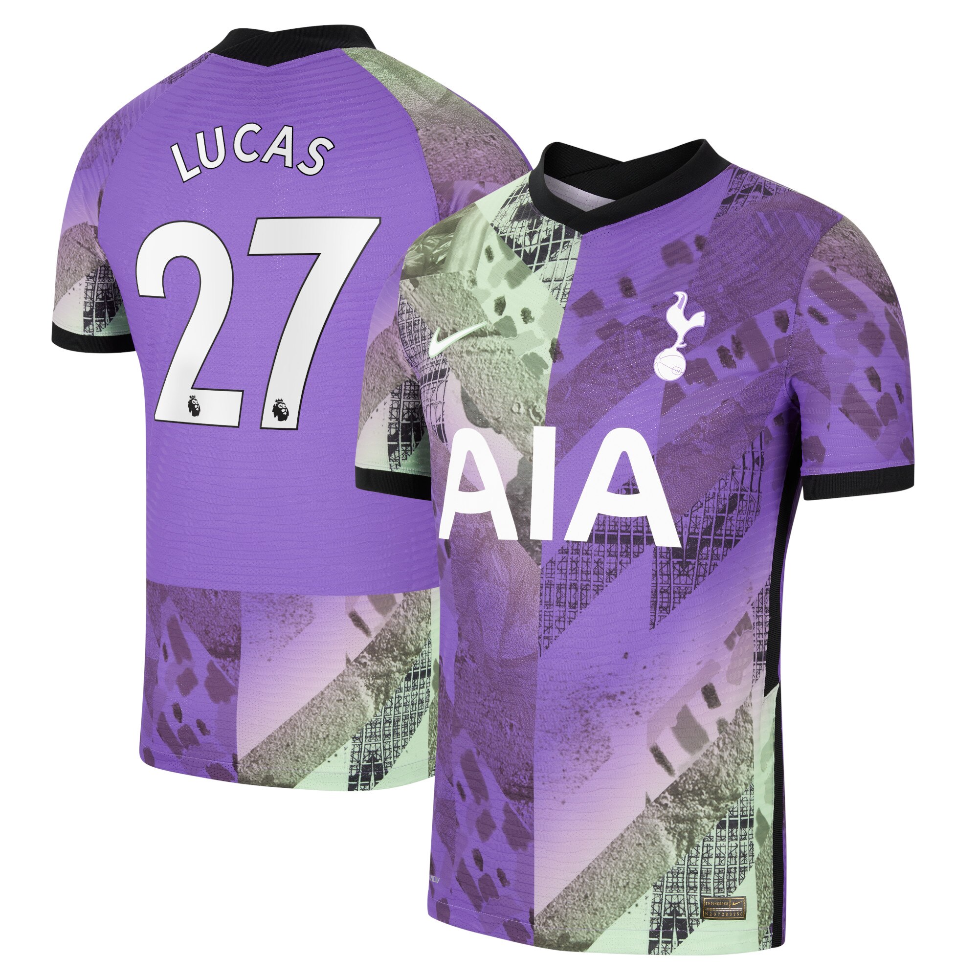 Tottenham Hotspur Third Vapor Match Shirt 2021-22 with Lucas 27 printing