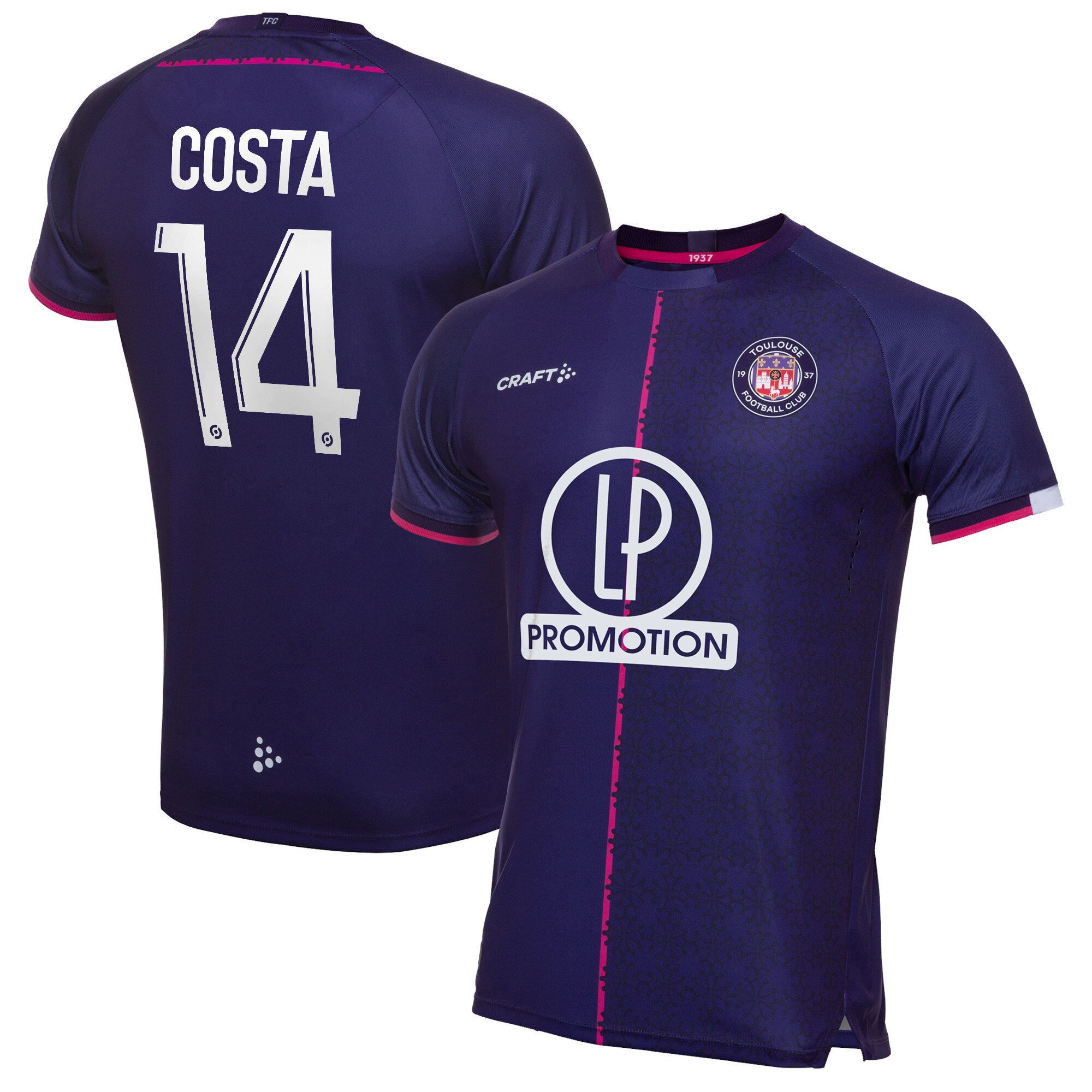 Toulouse Football Club Home Pro Shirt 2021-22 with Costa 14 printing