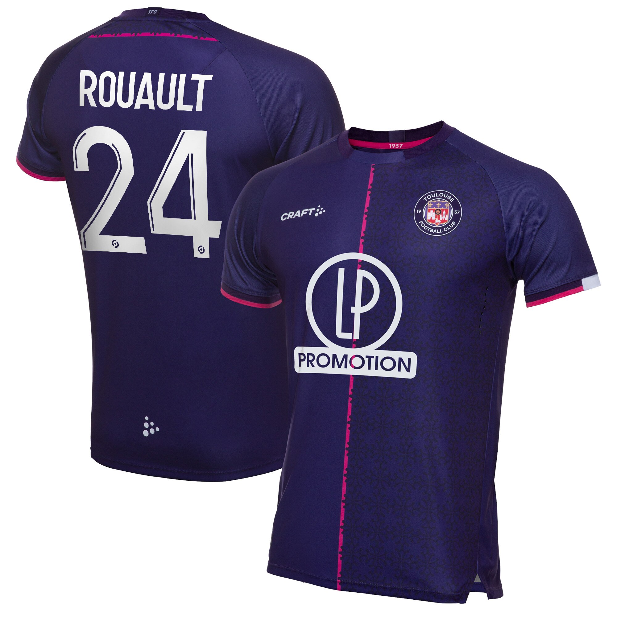Toulouse Football Club Home Pro Shirt 2021-22 with Rouault 24 printing
