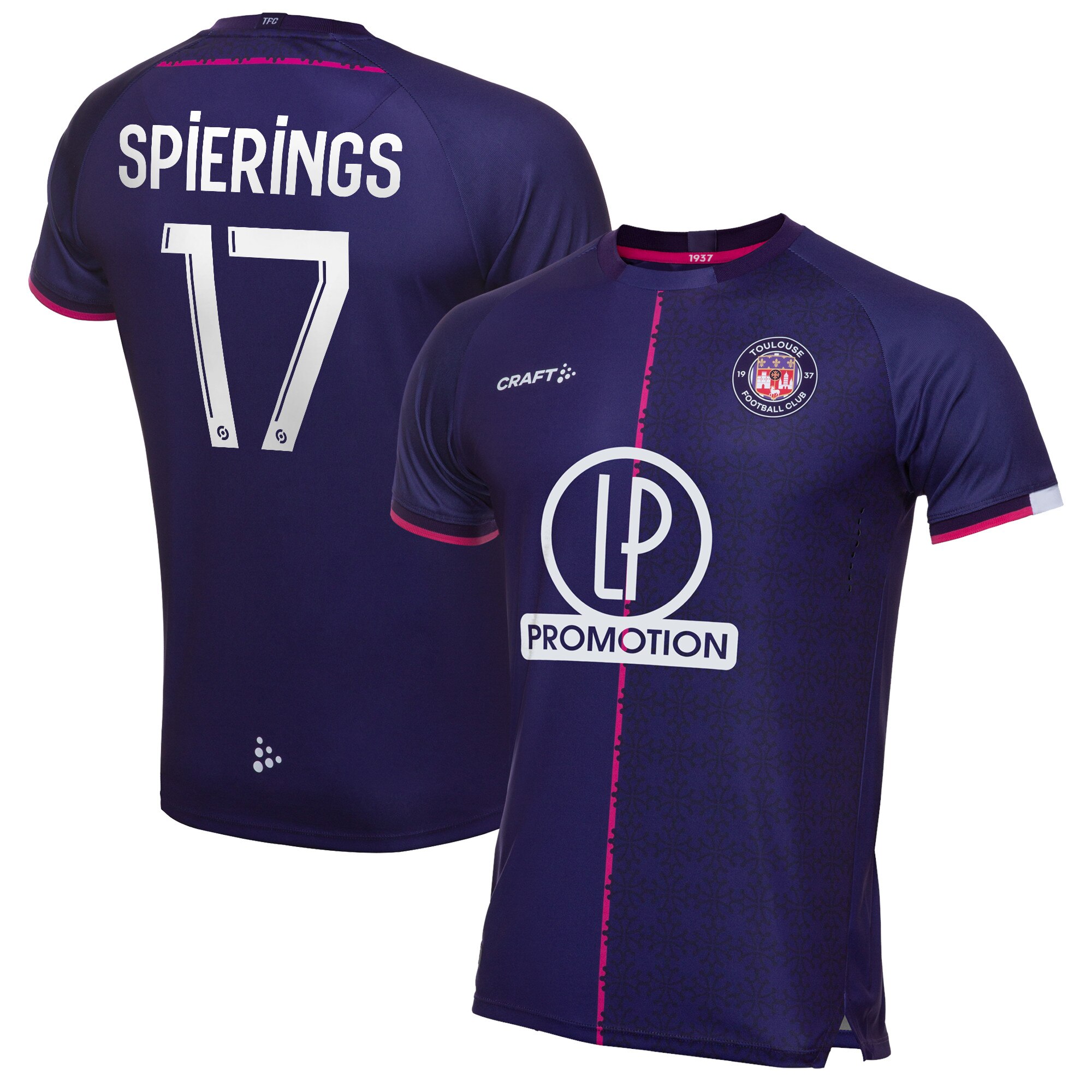 Toulouse Football Club Home Pro Shirt 2021-22 with Spierings 17 printing