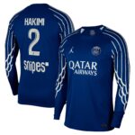 Men's PSG Jordan Fourth Stadium Shirt 2024-25 - Long Sleeve with Hakimi 2 printing