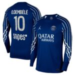 Men's PSG Jordan Fourth Stadium Shirt 2024-25 - Long Sleeve with O.Dembélé 10 printing