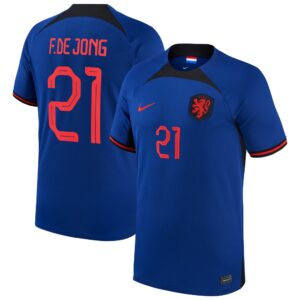 Frenkie de Jong Netherlands National Team 2022/23 Away Breathe Stadium Player Jersey