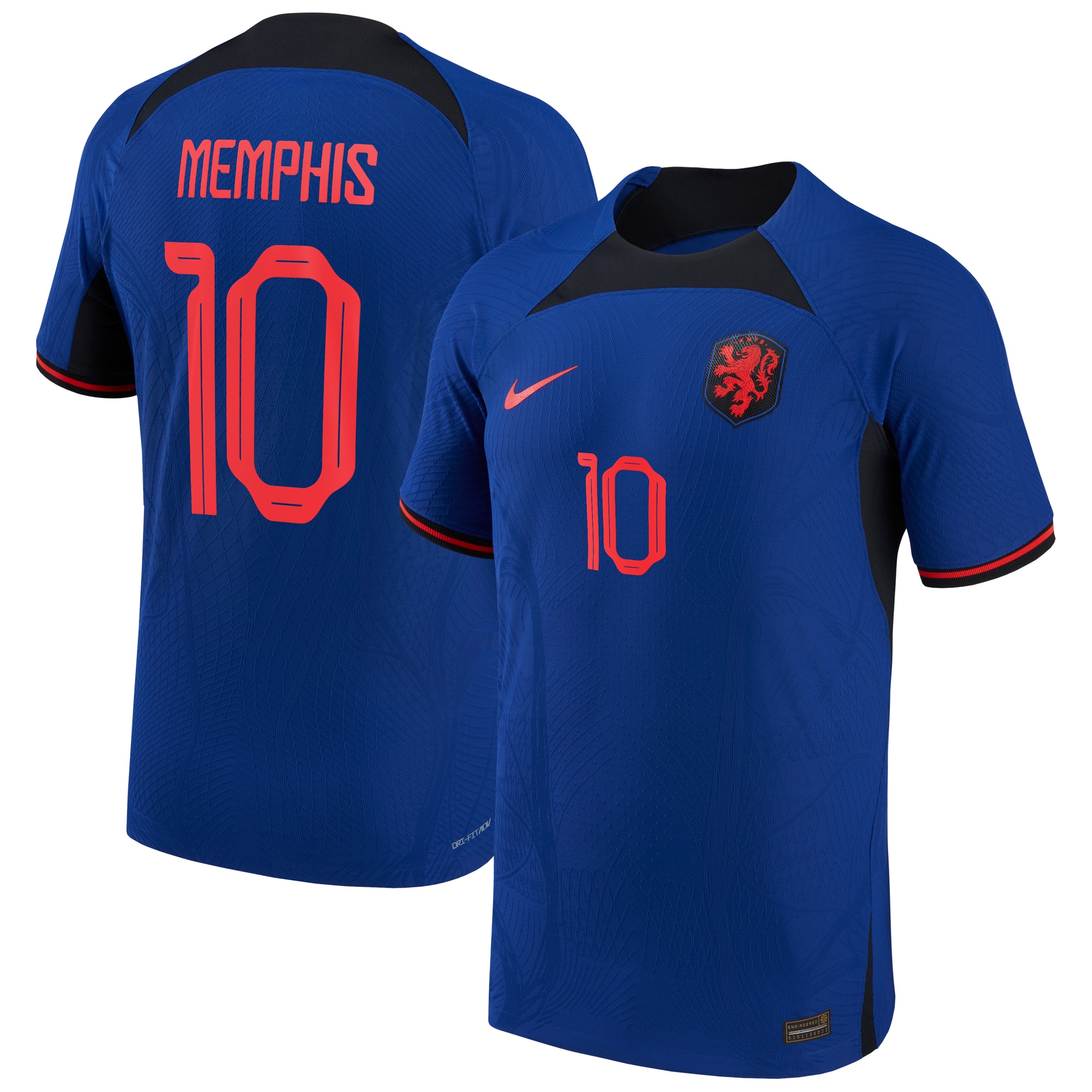 Memphis Depay Netherlands National Team 2022/23 Away Vapor Match Authentic Player Jersey