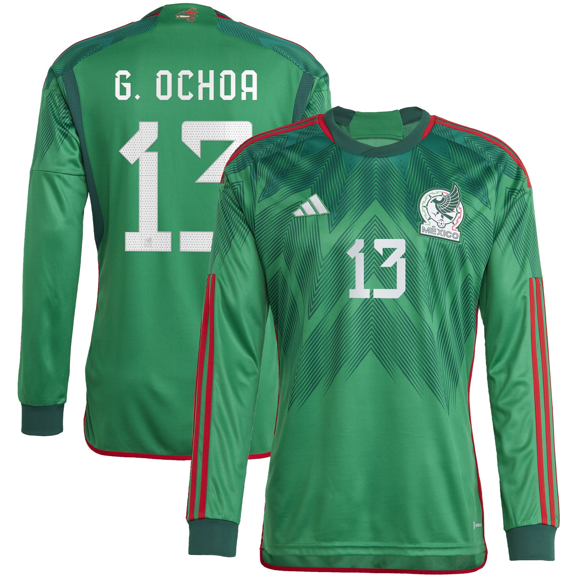 Guillermo Ochoa Mexico National Team 2022/23 Home Long Sleeve Jersey