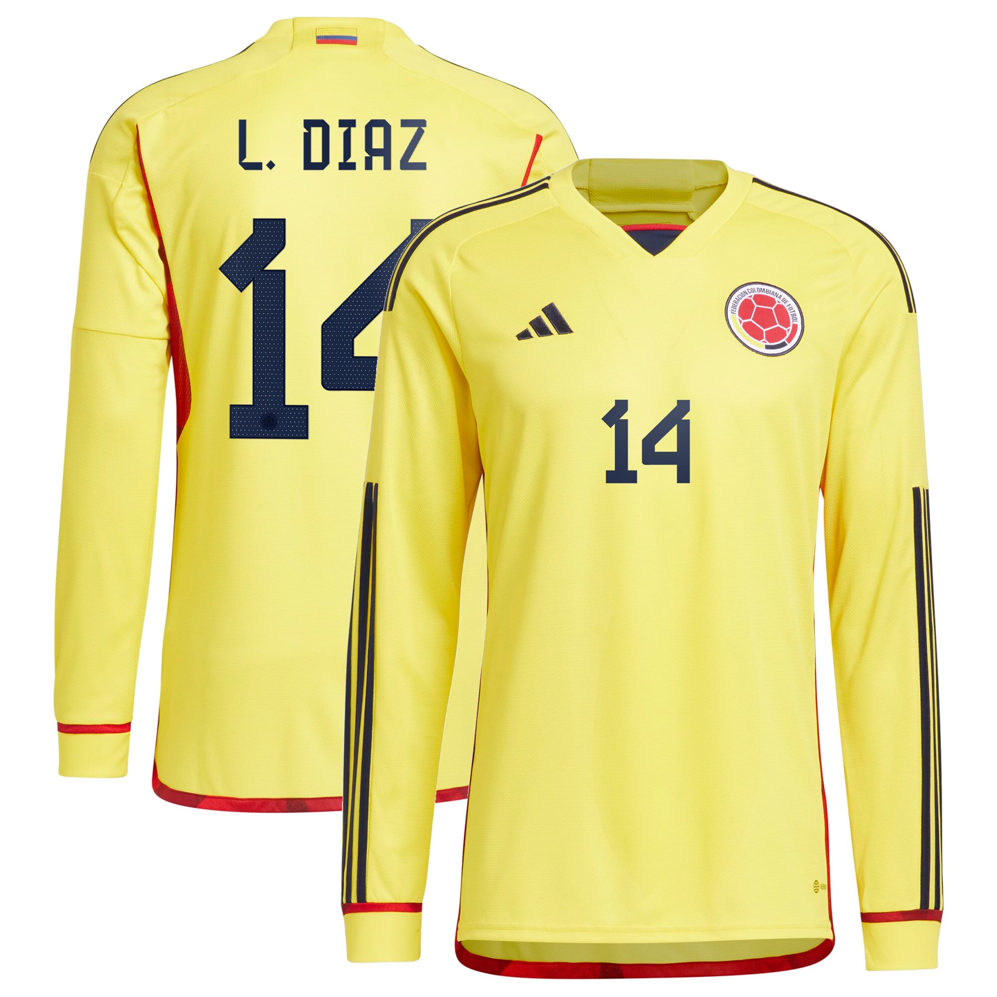 Luis Diaz Colombia National Team 2022/23 Home Long Sleeve Player Jersey