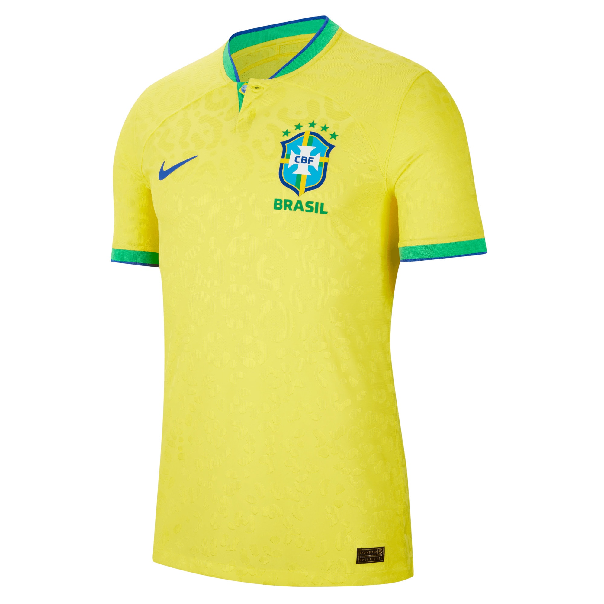 Brazil National Team 2022/23 Home Vapor Match Authentic Blank Jersey