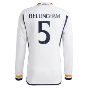 Jude Bellingham Real Madrid 2023/24 Home Long Sleeve Jersey