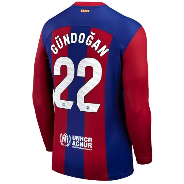 Ilkay Gündogan Barcelona 2023/24 Home Stadium Long Sleeve Player Jersey