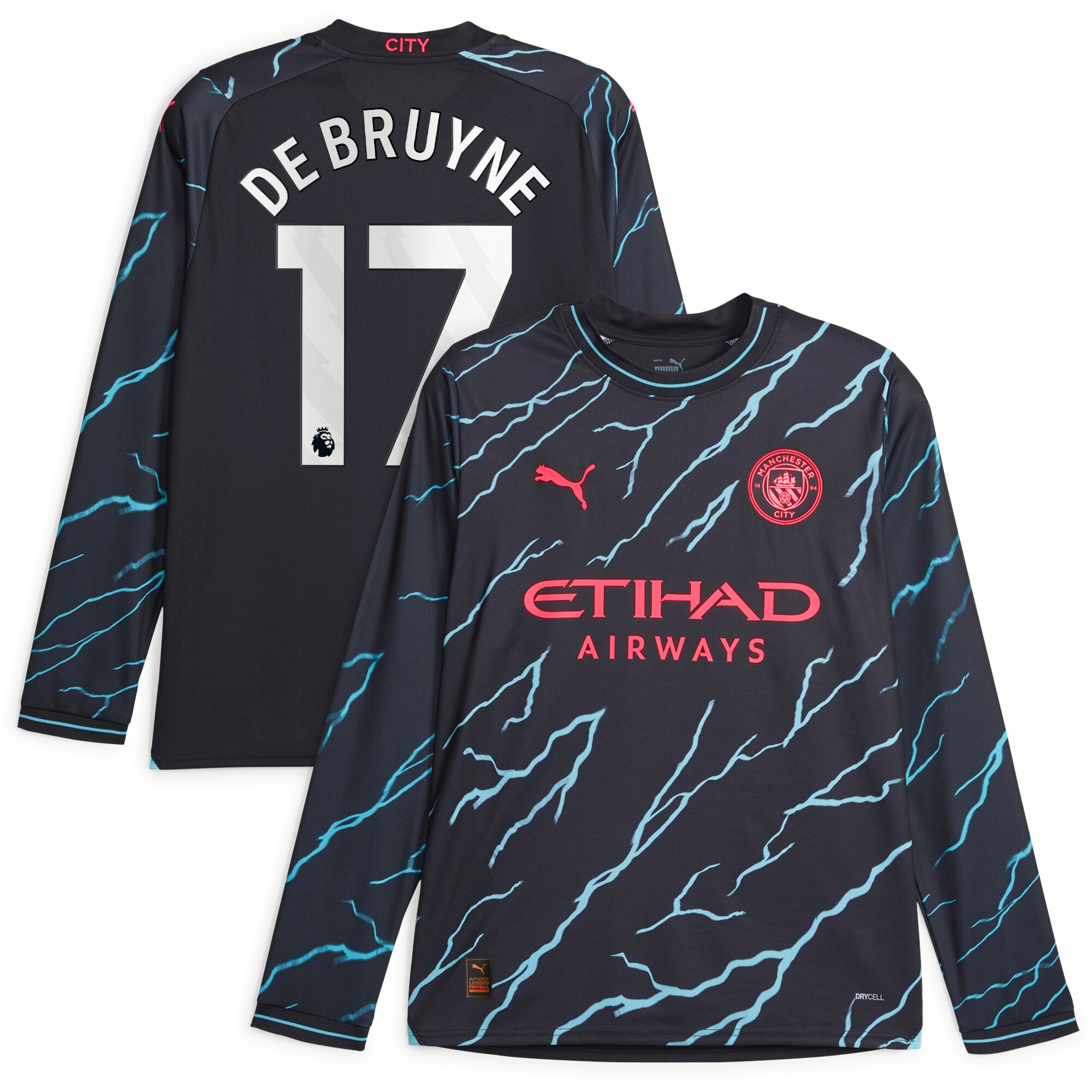 Kevin De Bruyne Manchester City 2023/24 Third Long Sleeve Player Jersey