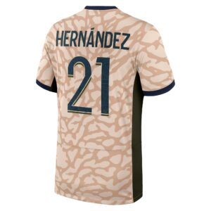 Psg Jordan Fourth Stadium Shirt 23/24 With Hernández 21 Printing