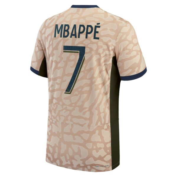 Psg Jordan Fourth Dri-Fit Adv Match Shirt 23/24 With Mbappé 7 Printing