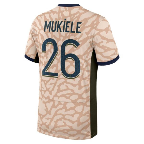 Psg Jordan Fourth Stadium Shirt 23/24 With Mukiele 26 Printing