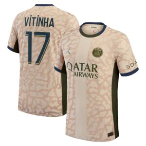 Psg Jordan Fourth Dri-Fit Adv Match Shirt 23/24 With Vitinha 17 Printing