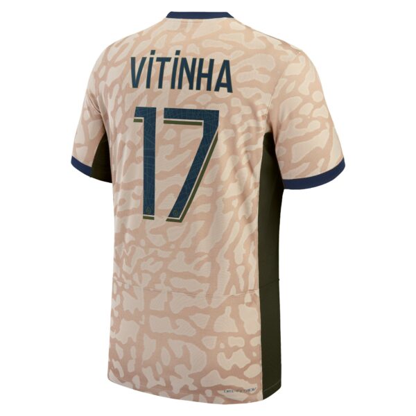 Psg Jordan Fourth Dri-Fit Adv Match Shirt 23/24 With Vitinha 17 Printing