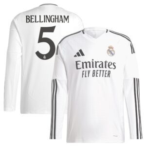Jude Bellingham Real Madrid 2024/25 Home Replica Long Sleeve Player Jersey