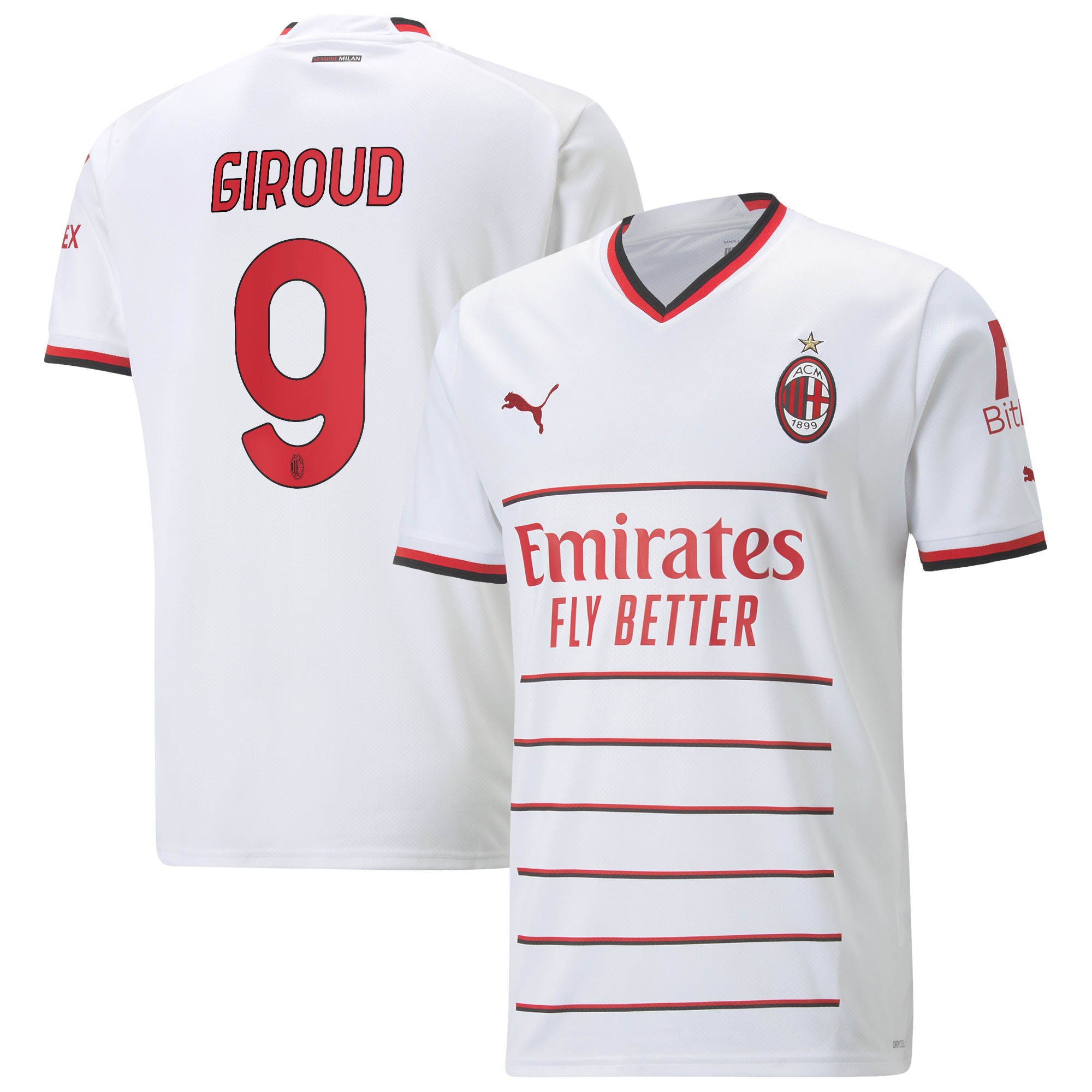 AC Milan Away Shirt 2022-23 with Giroud 9 printing