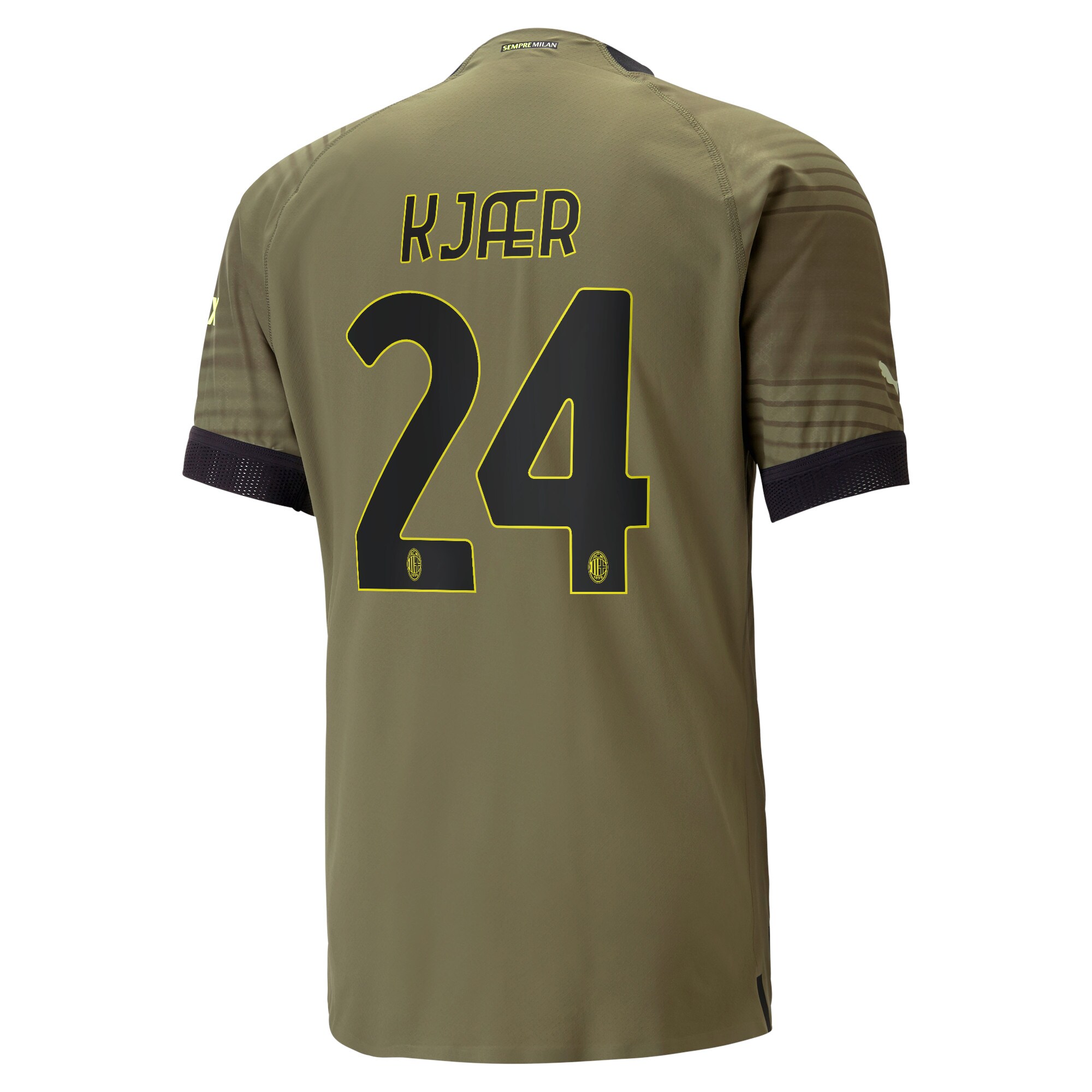 AC Milan Third Authentic Shirt 2022-23 with Kjær 24 printing
