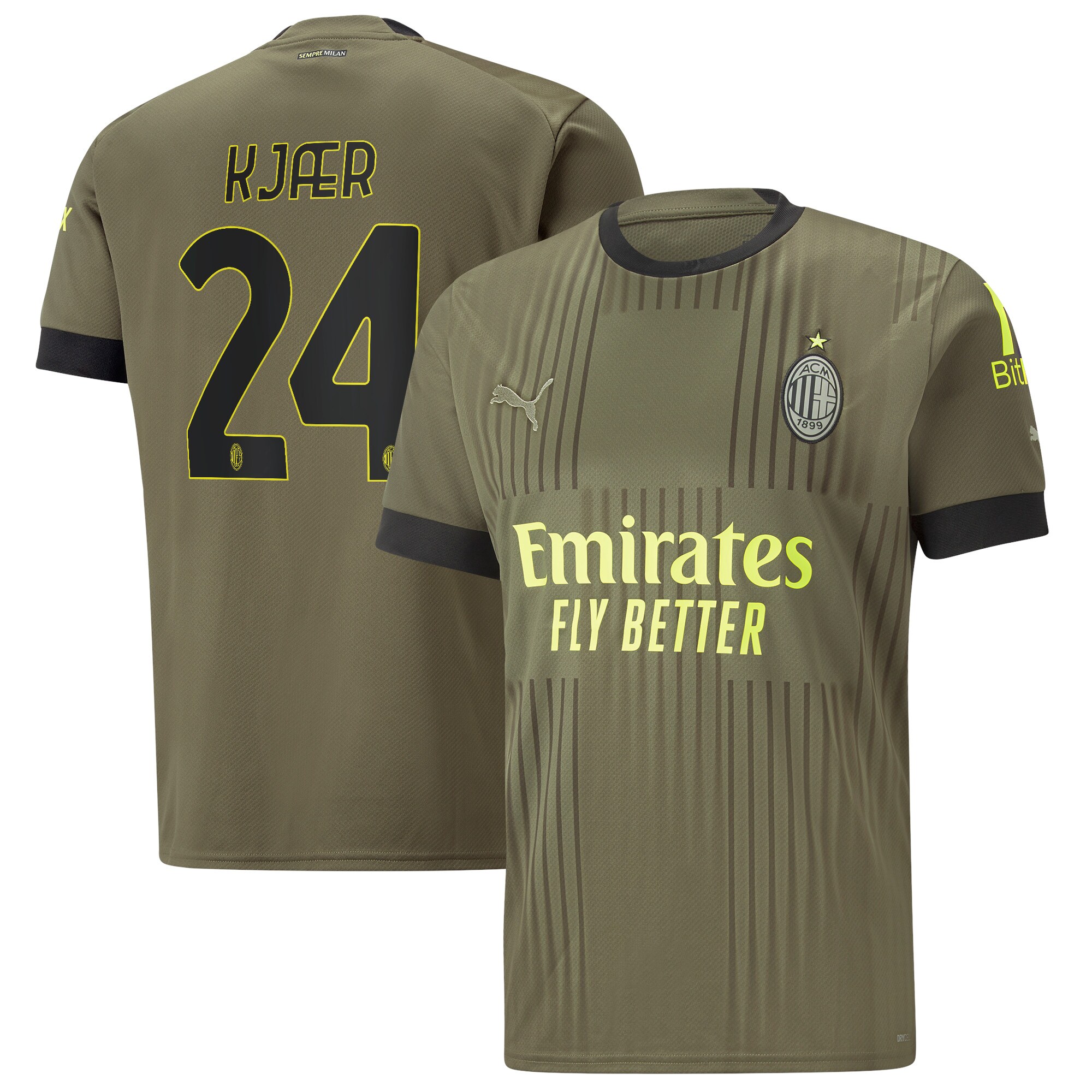 AC Milan Third Shirt 2022-23 with Kjær 24 printing